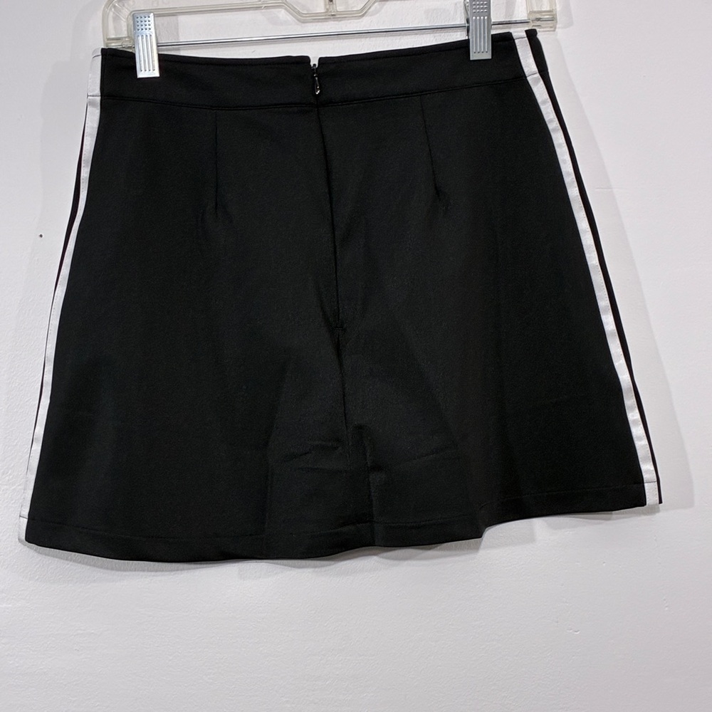 adidas Originals 3S A-Line Mini Skirt JD0281 Black White Side Stripe Y2K Sporty - Picture 4 of 12